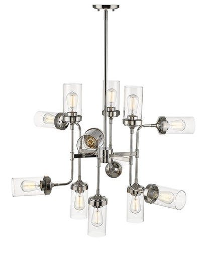 Calliope 12 Light Chandelier Polished Nickel