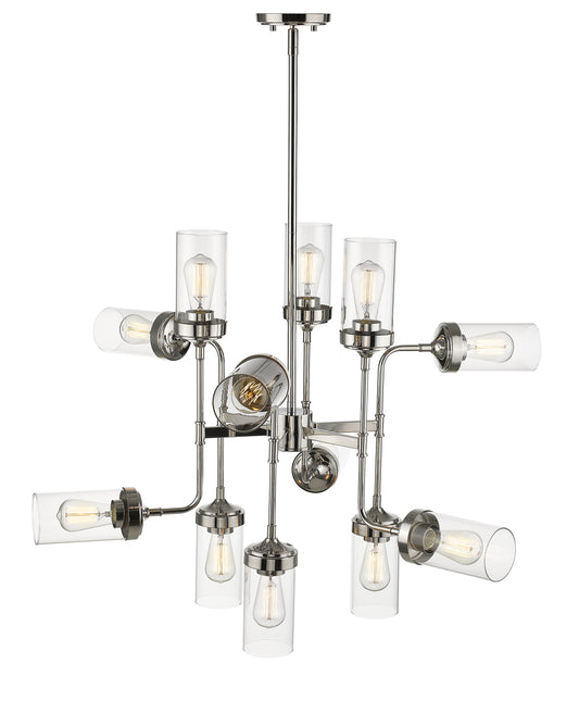 Calliope 12 Light Chandelier Polished Nickel