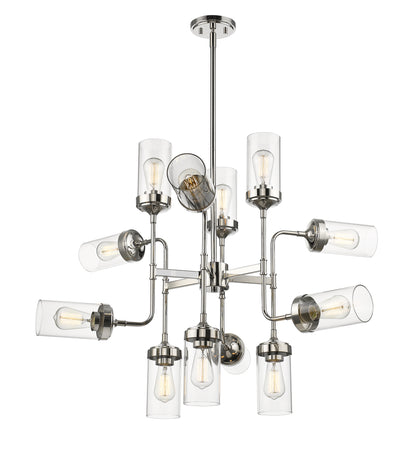 Calliope 12 Light Chandelier Polished Nickel