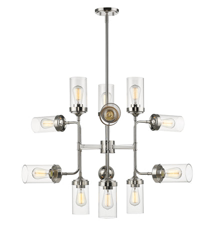 Calliope 12 Light Chandelier Polished Nickel