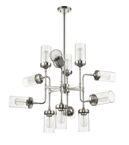 Calliope 12 Light Chandelier Polished Nickel