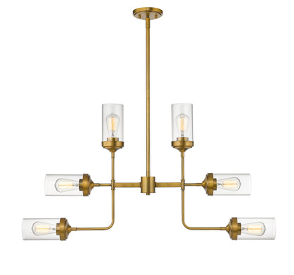 Calliope 6 Light Chandelier Foundry Brass
