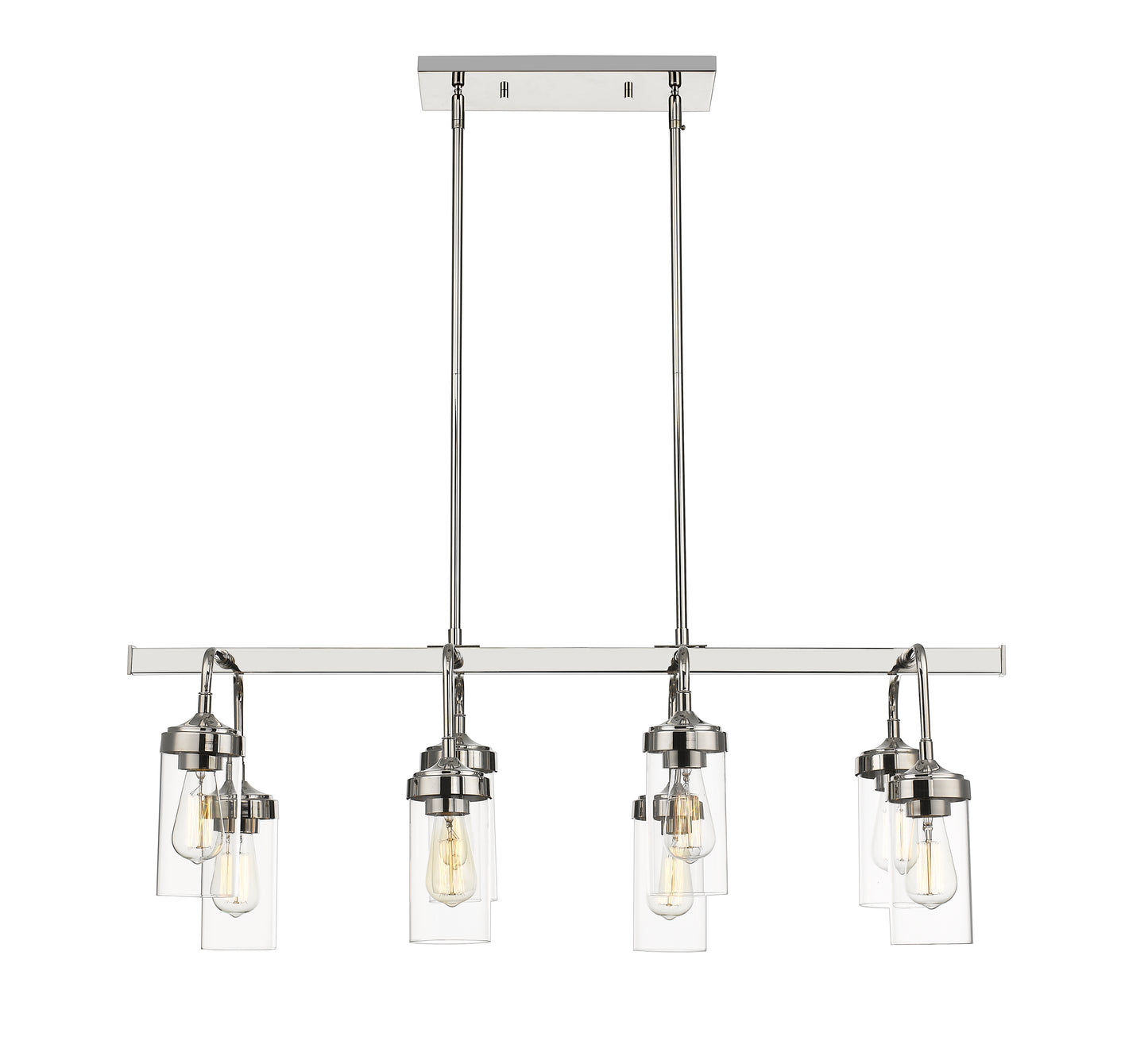 Calliope 8 Light Linear Chandelier Polished Nickel
