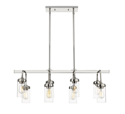 Calliope 8 Light Linear Chandelier Polished Nickel
