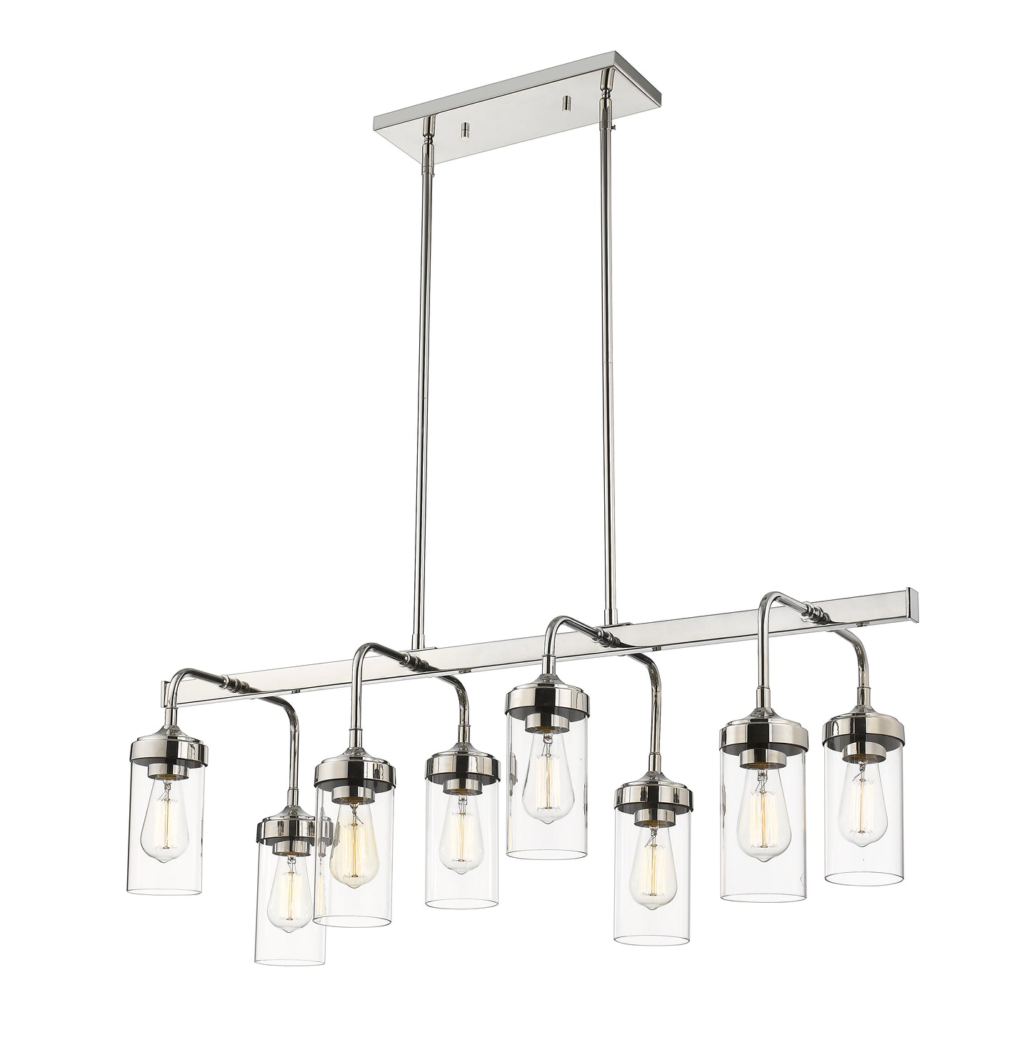Calliope 8 Light Linear Chandelier Polished Nickel