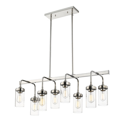 Calliope 8 Light Linear Chandelier Polished Nickel