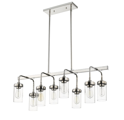 Calliope 8 Light Linear Chandelier Polished Nickel