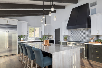 Neutra 3 Light Chandelier Matte Black + Polished Nickel