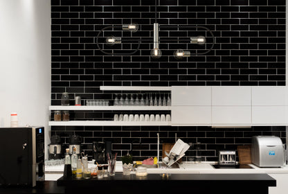 Neutra 5 Light Linear Chandelier Matte Black + Polished Nickel