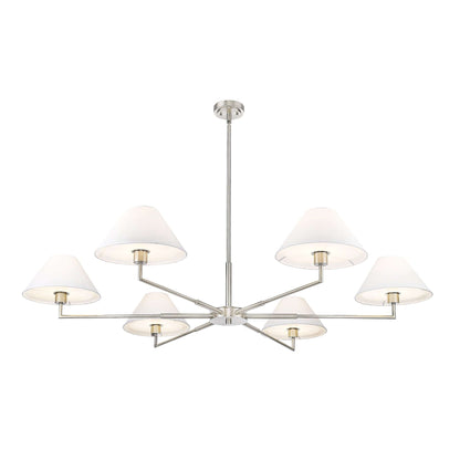 Leila 6 Light Chandelier Brushed Nickel