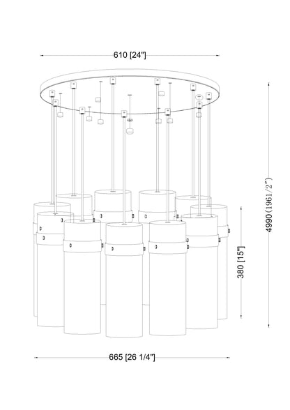 Fontaine 11 Light Chandelier Rubbed Brass