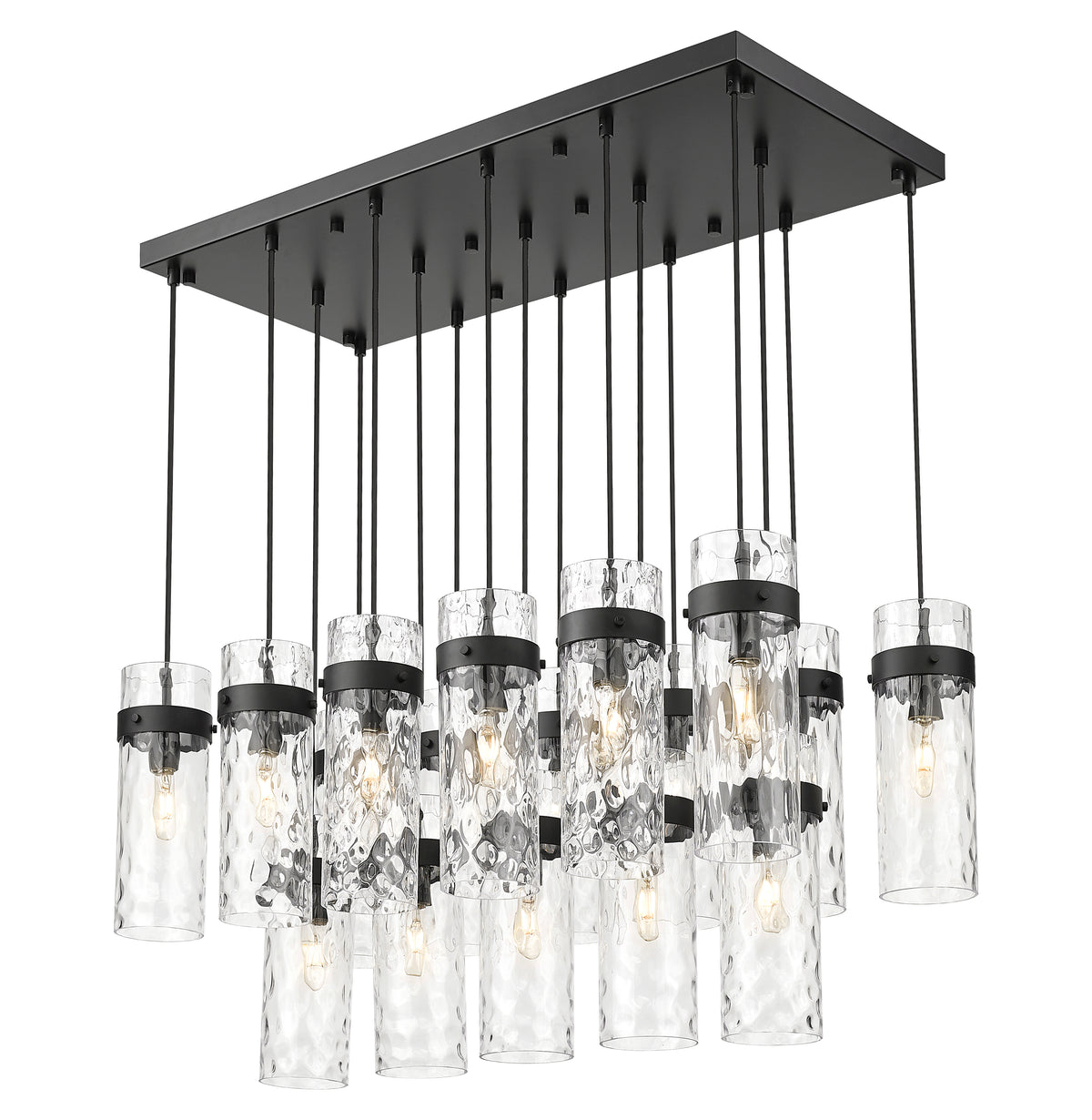 Fontaine 17 Light Linear Chandelier Matte Black
