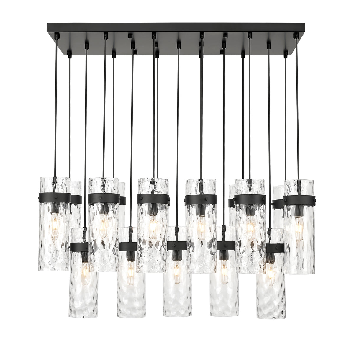 Fontaine 17 Light Linear Chandelier Matte Black