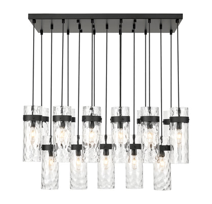 Fontaine 17 Light Linear Chandelier Matte Black