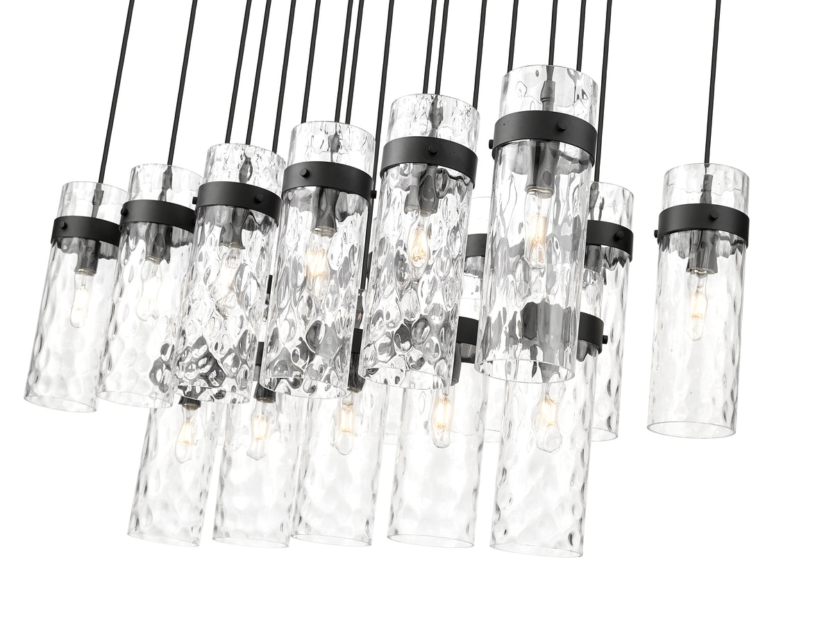 Fontaine 17 Light Linear Chandelier Matte Black