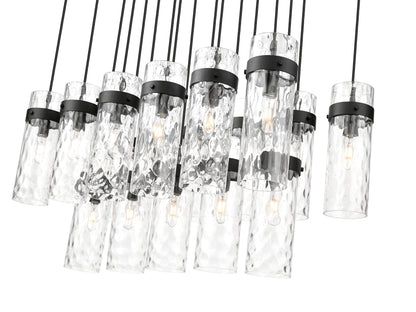 Fontaine 17 Light Linear Chandelier Matte Black