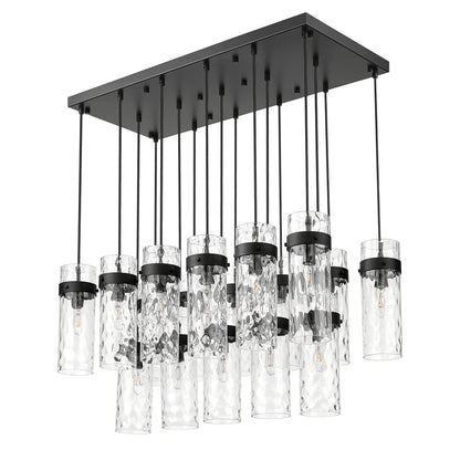 Fontaine 17 Light Linear Chandelier Matte Black