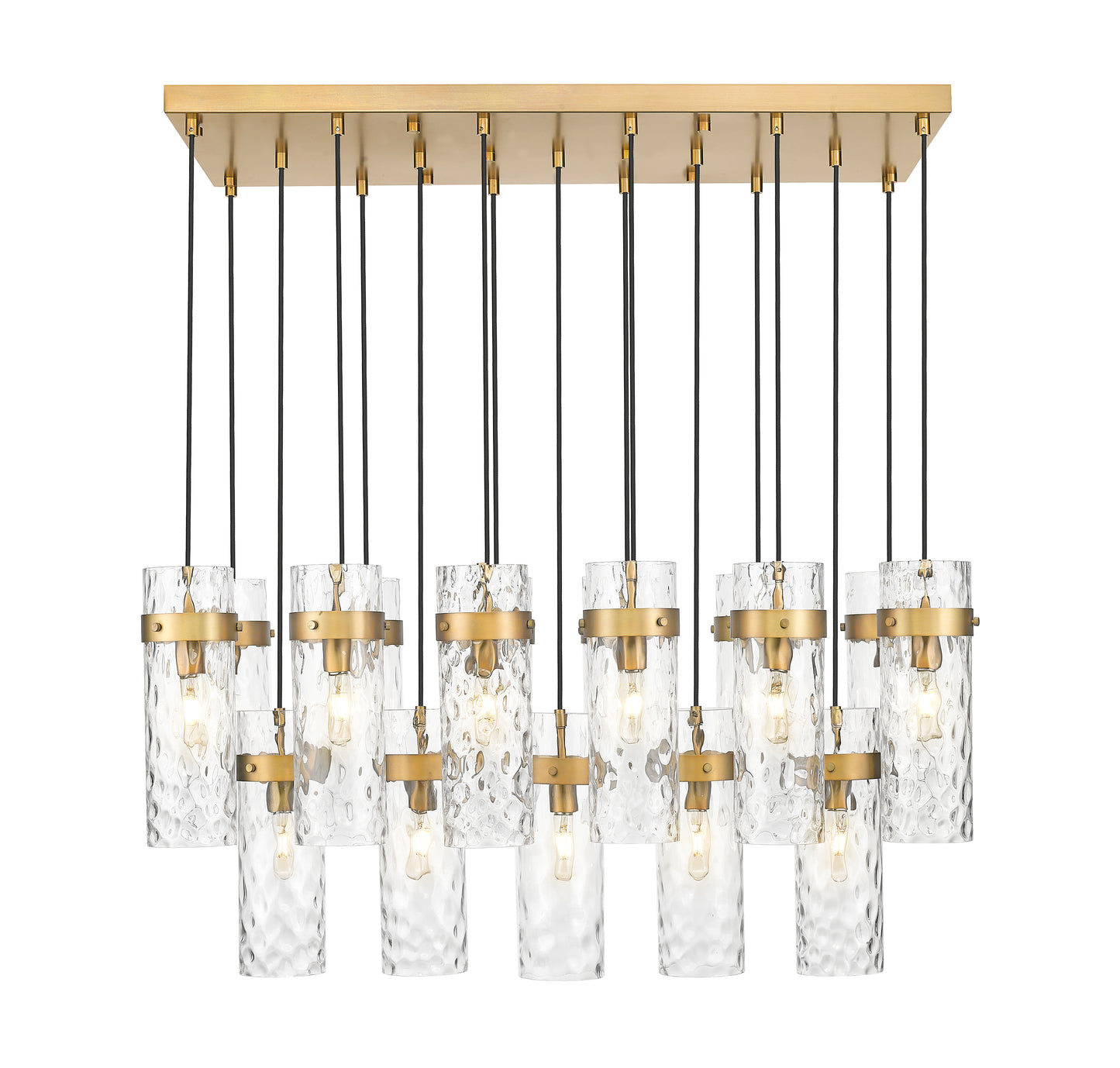 Fontaine 17 Light Linear Chandelier Rubbed Brass