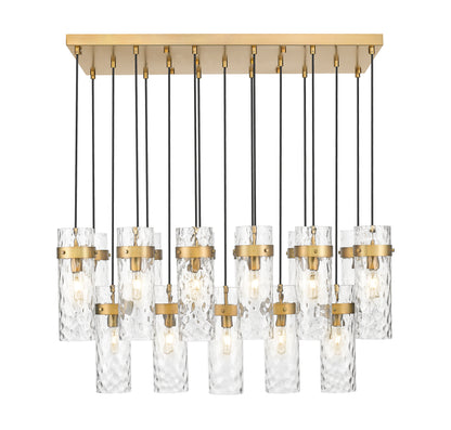 Fontaine 17 Light Linear Chandelier Rubbed Brass