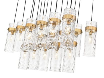 Fontaine 17 Light Linear Chandelier Rubbed Brass