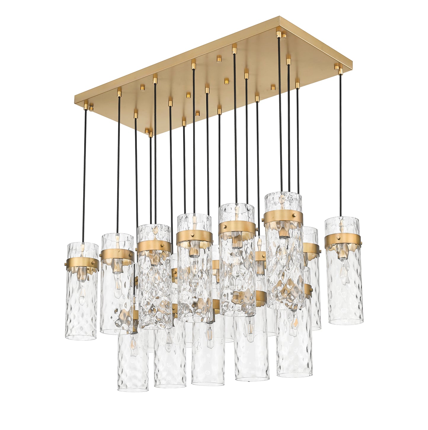Fontaine 17 Light Linear Chandelier Rubbed Brass
