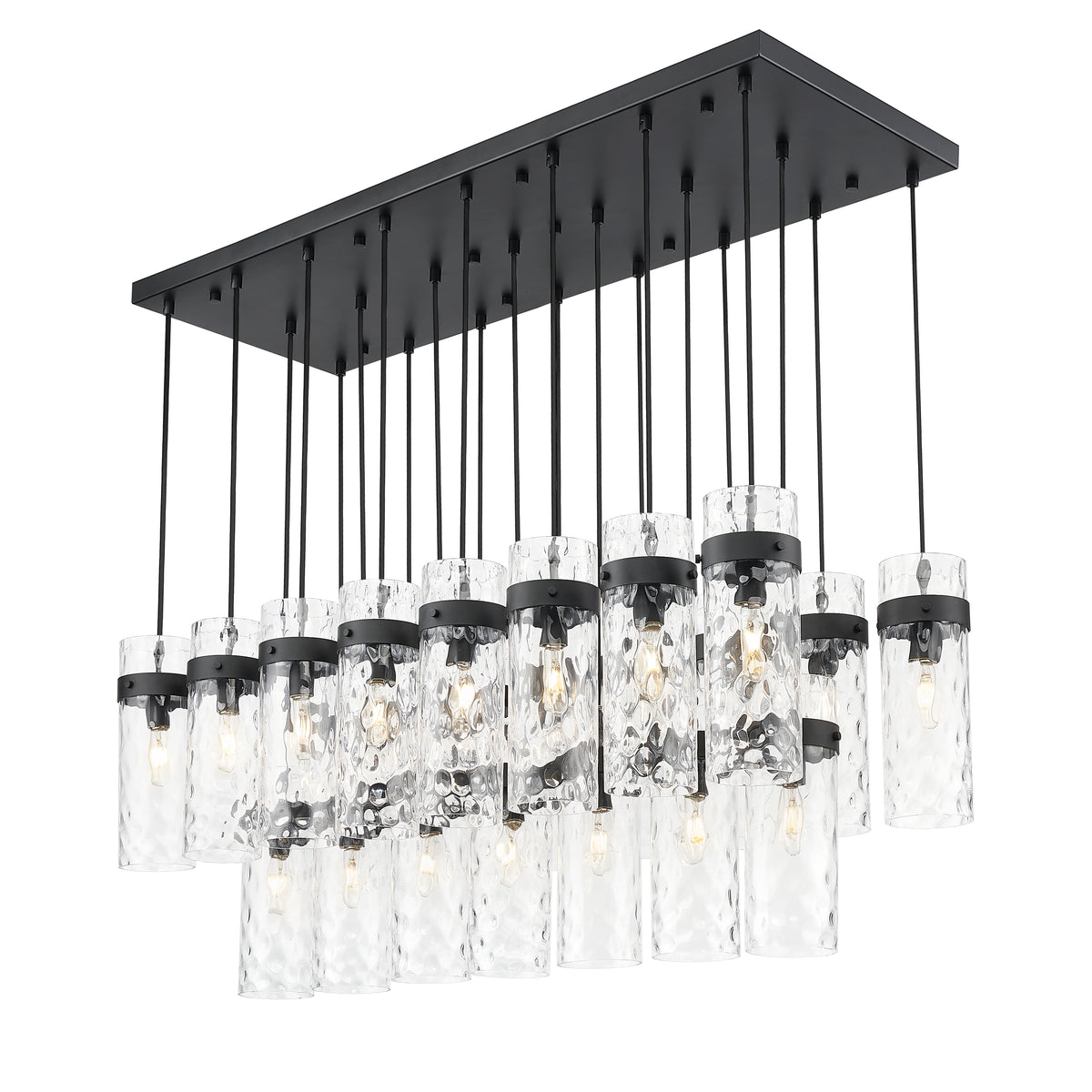 Fontaine 23 Light Linear Chandelier Matte Black