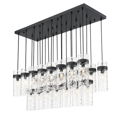 Fontaine 23 Light Linear Chandelier Matte Black