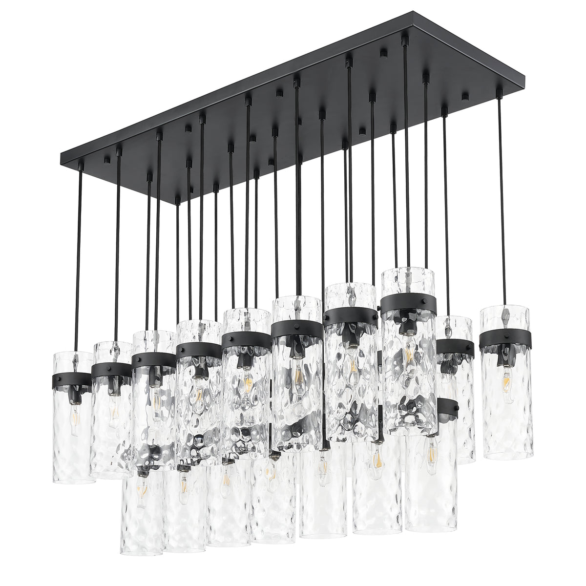 Fontaine 23 Light Linear Chandelier Matte Black