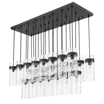 Fontaine 23 Light Linear Chandelier Matte Black