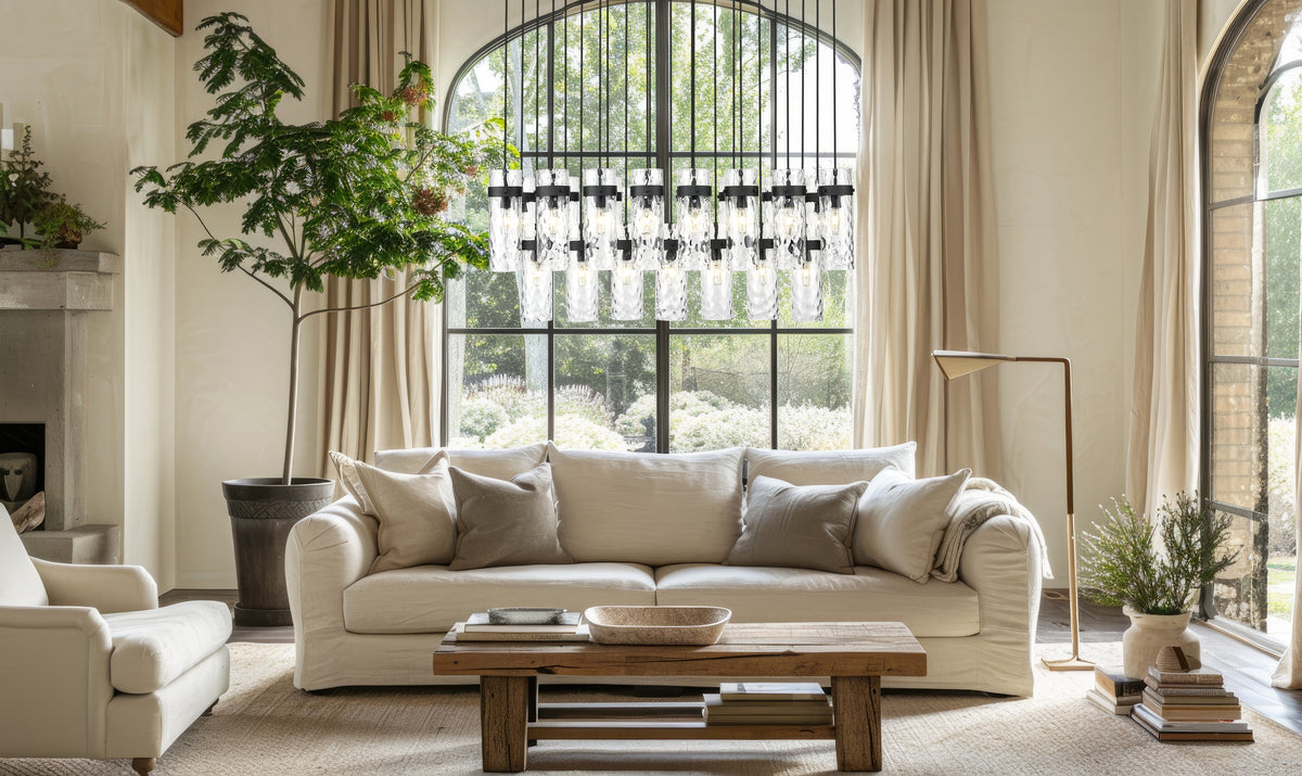 Fontaine 23 Light Linear Chandelier Matte Black