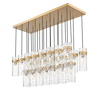 Fontaine 23 Light Linear Chandelier Rubbed Brass