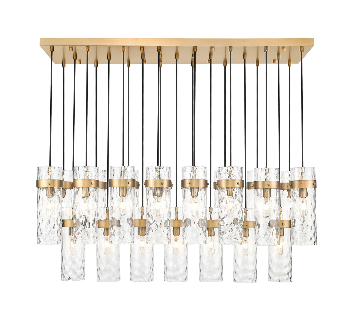 Fontaine 23 Light Linear Chandelier Rubbed Brass