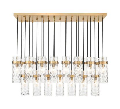 Fontaine 23 Light Linear Chandelier Rubbed Brass