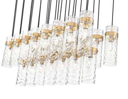 Fontaine 23 Light Linear Chandelier Rubbed Brass