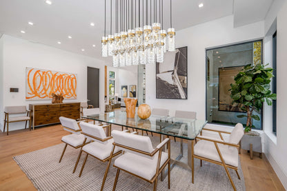 Fontaine 23 Light Linear Chandelier Rubbed Brass