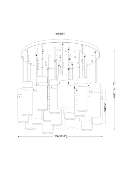 Fontaine 27 Light Chandelier Matte Black
