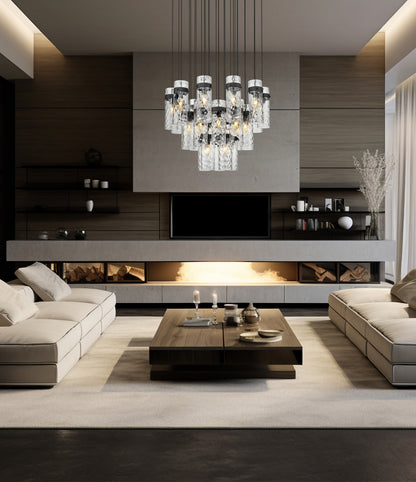 Fontaine 27 Light Chandelier Matte Black