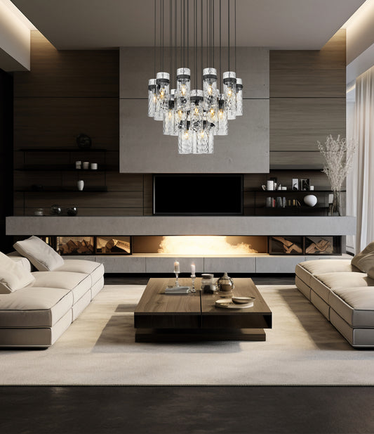 Fontaine 27 Light Chandelier Matte Black