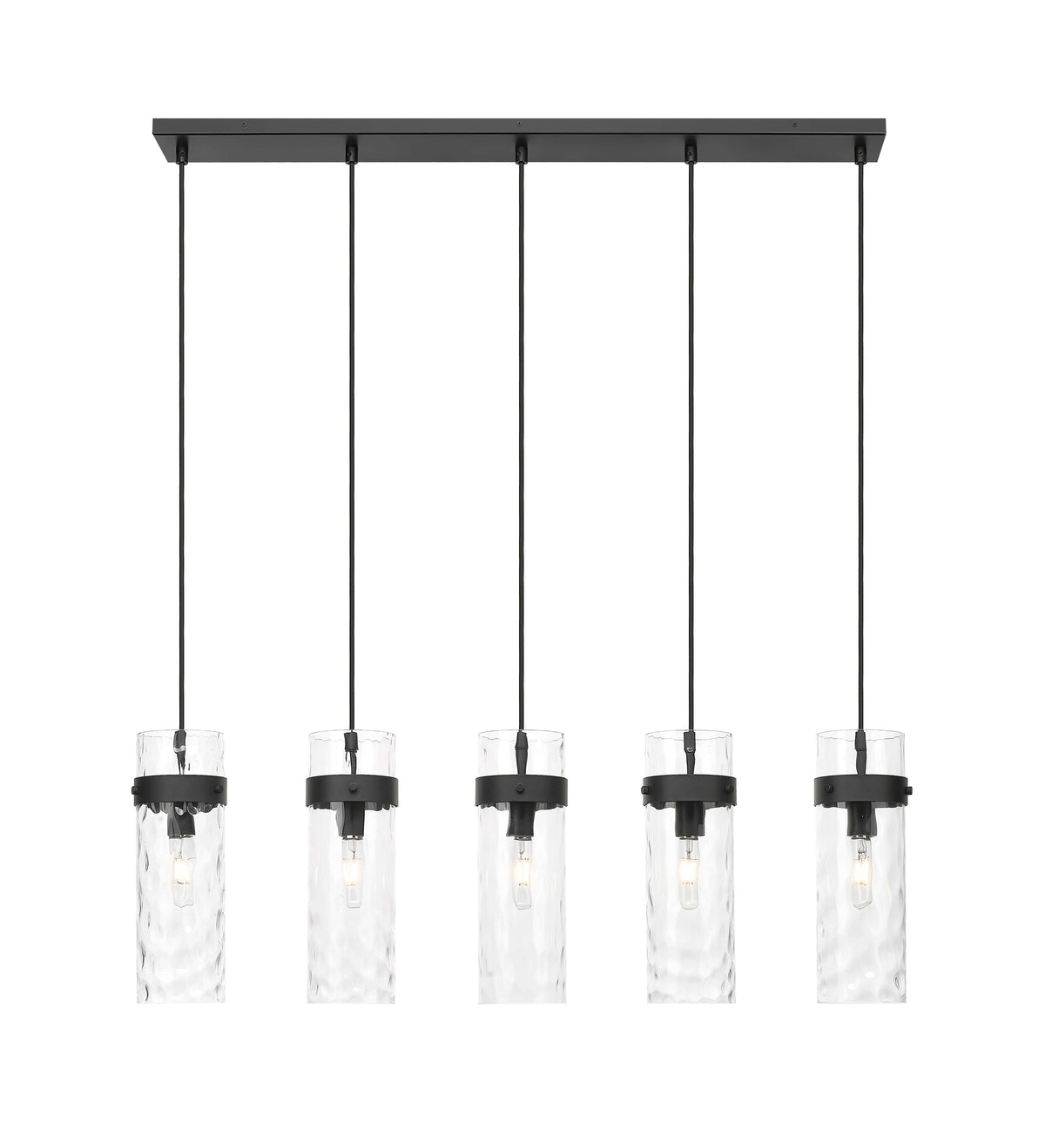 Fontaine 5 Light Linear Chandelier Matte Black