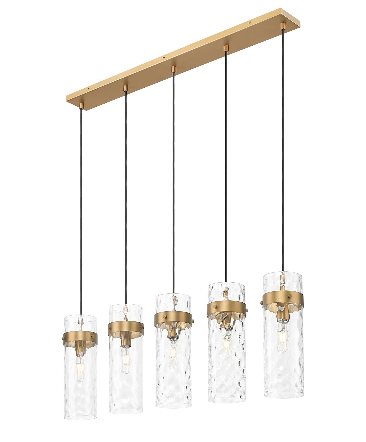 Fontaine 5 Light Linear Chandelier Rubbed Brass