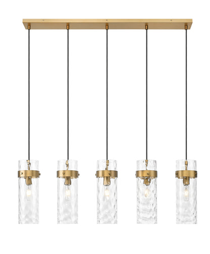 Fontaine 5 Light Linear Chandelier Rubbed Brass