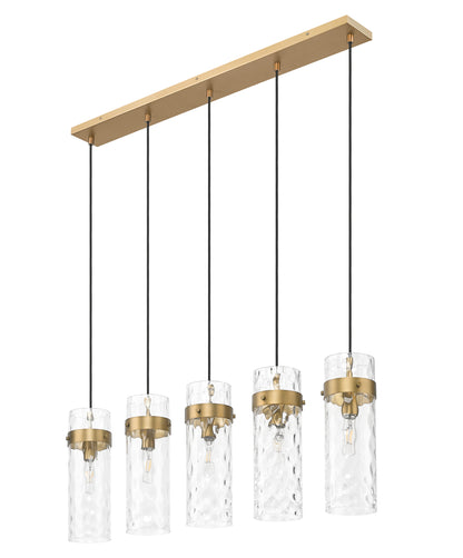 Fontaine 5 Light Linear Chandelier Rubbed Brass