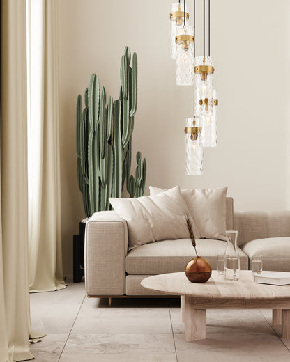 Fontaine 5 Light Chandelier Rubbed Brass
