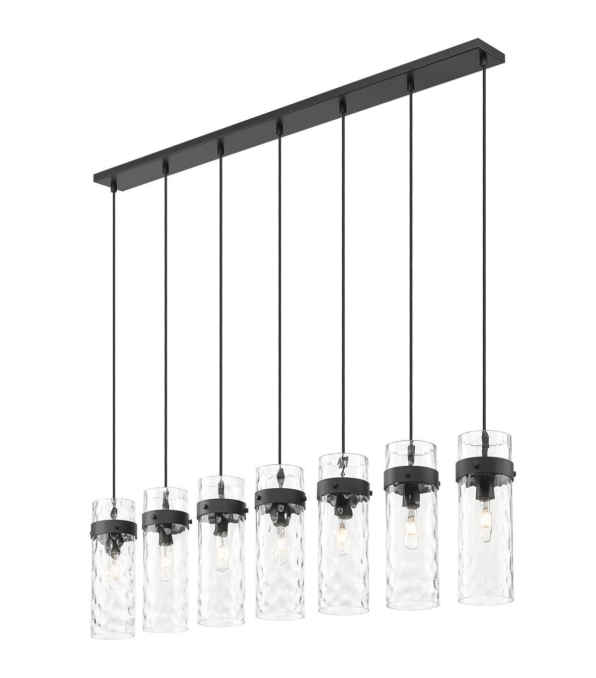 Fontaine 7 Light Linear Chandelier Matte Black