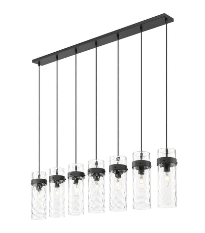 Fontaine 7 Light Linear Chandelier Matte Black