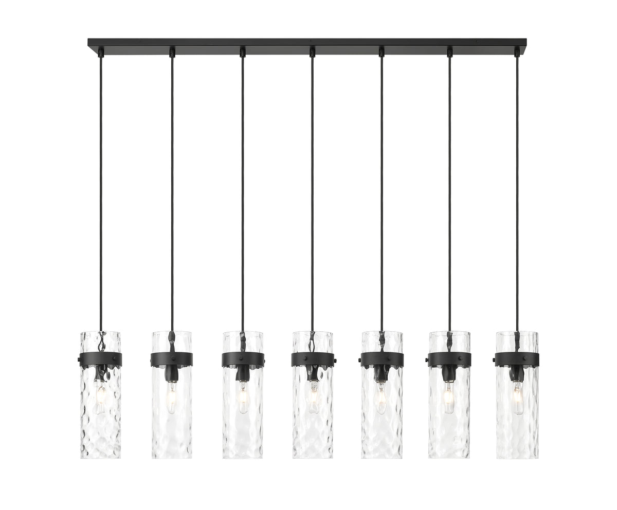 Fontaine 7 Light Linear Chandelier Matte Black