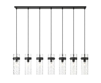Fontaine 7 Light Linear Chandelier Matte Black