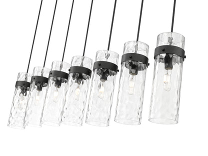 Fontaine 7 Light Linear Chandelier Matte Black