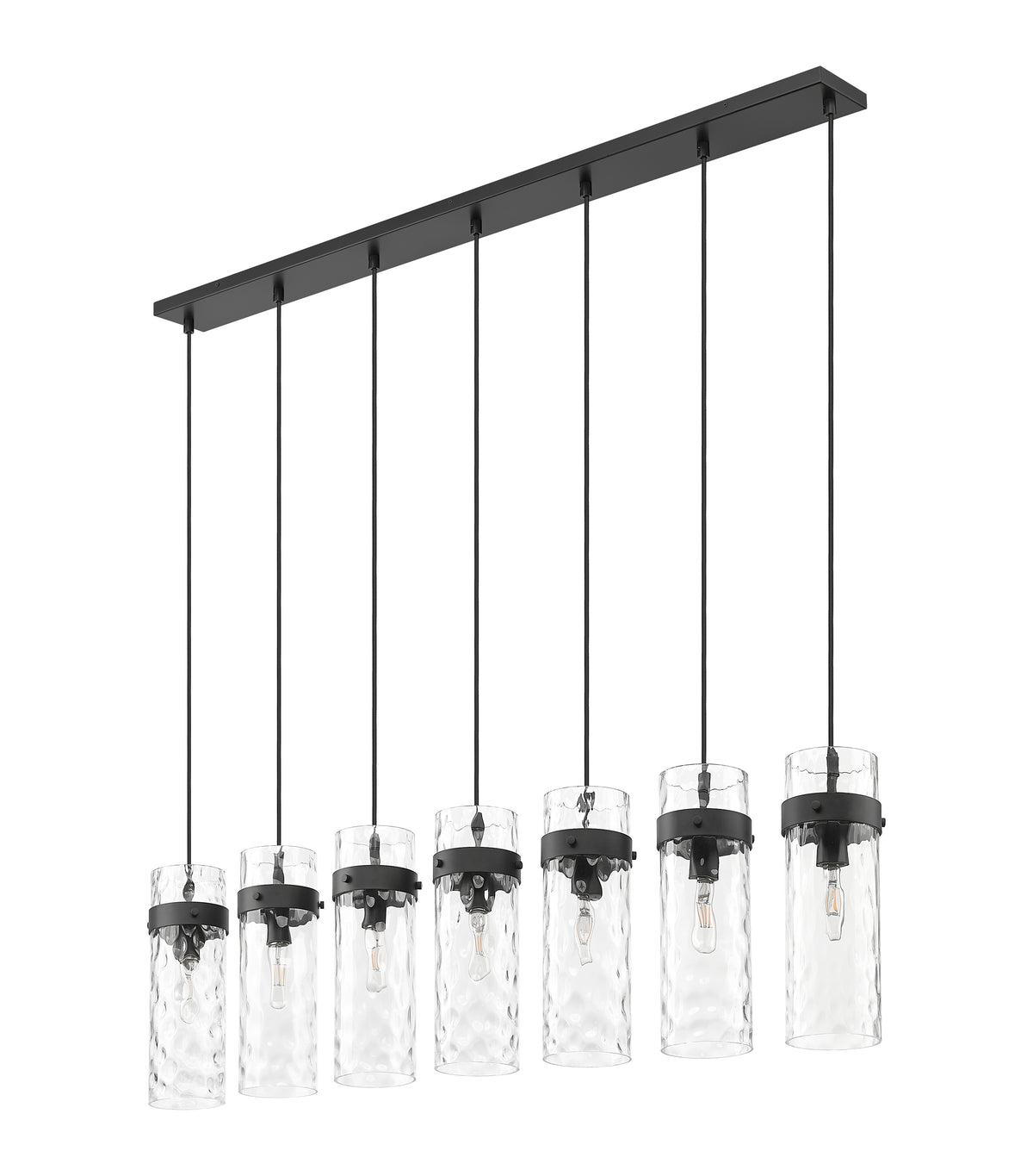 Fontaine 7 Light Linear Chandelier Matte Black