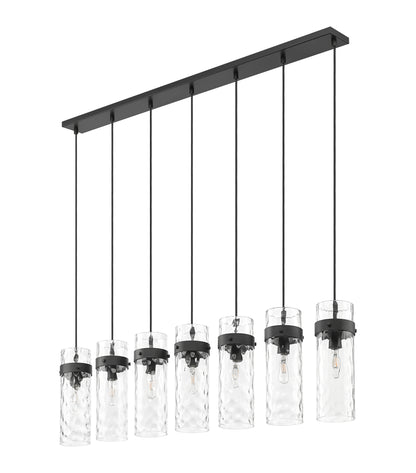 Fontaine 7 Light Linear Chandelier Matte Black